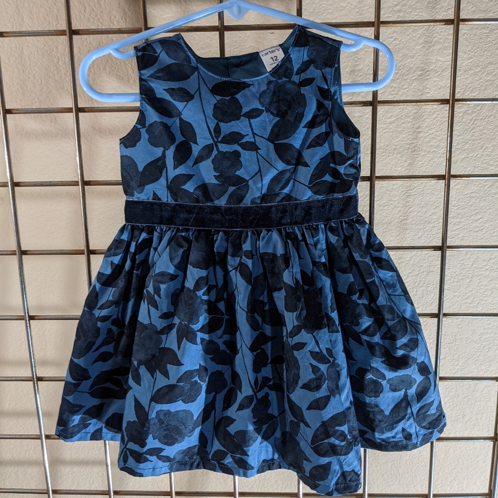 She'll be a cutie patootie in this adorable blue/black floral dress.  Size: 12M